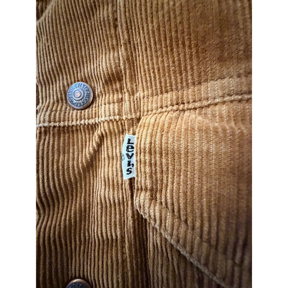Vintage Levi's Women's Corduroy Trucker Jacket Size S Brown Tan Button Front - Picture 4 of 16